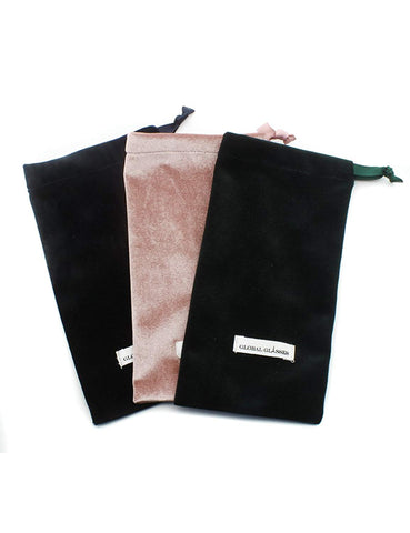 (3 PACK) Drawstring Velvet Eyeglasses Bag