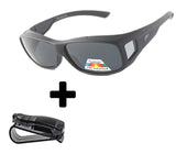 Fitover Polarized Sunglasses to Wear Over Prescription Glasses + car clip holder