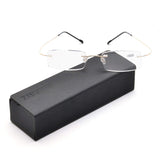 Memory Lightweight Titanium Stainless Steel Rimless Reading Glasses with Light Lenses 1004