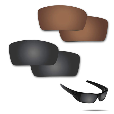 Anti-saltwater Polarized Replacement Lenses for Oakley Gascan Sunglasses 2 Pairs Packed