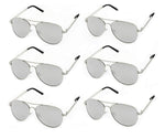 AVIATOR SUNGLASSES - Classic & Stylish Retro Sunglasses Bulk Wholesale (6 Pack)