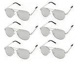 AVIATOR SUNGLASSES - Classic & Stylish Retro Sunglasses Bulk Wholesale (6 Pack)