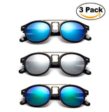 Modern Celeb Design Round Vintage Look Fashion Mirrored Sunglasses