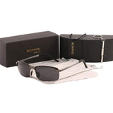 Men UV400 Rimless Aluminium-Magnesium Polarized Sunglasses For Driving Fishing Golf Outdoor