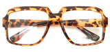 Oversized Square Thick Horn Rimmed Eyeglasses Vintage Inspired Geek Clear Lens