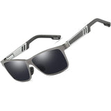 Polarized Sunglasses Men Wayfarer Driving Square Carbon Fiber Al-Mg Metal Frame with Case