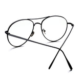 Circle Oversized Metal Eyeglasses Frame Inspired Horned Rim Clear Lens Glasses