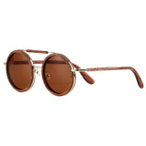 Real Wood Sunglasses For Women Round Polarized UV400 Protection Eco Friendly