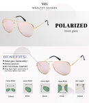 - Aviator sunglasses Mirrored flat lens | Oversized, Polarized For Women and Men UV400
