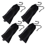 Pack of 4 Black Microfiber Pouch for Eyeglasses Sunglasses Glasses Frames and Electronic Gadgets Carrying Case
