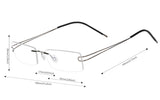 Pure Titanium Rimless Frame Prescription Hingeless Eyeglasses 52mm