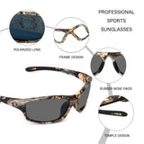 Polarized Designer Sports Sunglasses Shades for Men Women Baseball Cycling Fishing Golf Tr90 Superlight Frame