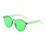 One Piece Rimless Sunglasses Transparent Candy Color Eyewear Ultra-Bold Colorful Mono Block