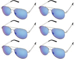 AVIATOR SUNGLASSES - Classic & Stylish Retro Sunglasses Bulk Wholesale (6 Pack)