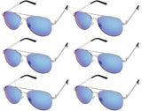 AVIATOR SUNGLASSES - Classic & Stylish Retro Sunglasses Bulk Wholesale (6 Pack)