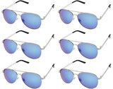 AVIATOR SUNGLASSES - Classic & Stylish Retro Sunglasses Bulk Wholesale (6 Pack)