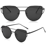 Sunglasses for Men,Metal Frame Polarized Oversized Cateyes Sunglasses