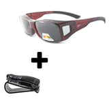 Fitover Polarized Sunglasses to Wear Over Prescription Glasses + car clip holder