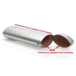 Aluminum Lattice Nearsighted Eyeglasses Case for Small Frames (Silver)