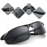 Men's Driving Polarized Sunglasses for Men Al-Mg Metal Frame Ultra Light PA03