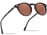 Vintage Round Polarized Sunglasses for Men, 100% UV400 Protection CA5288L