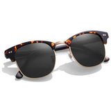 Semi Rimless Sunglasses for Women Men, Designer G15 Glass Lenses