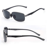 Rectangular Mens Sunglasses with UV400 Protection, Durable Metal Frame, Polarized Lenses for Driving
