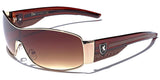 Metal Wire Rim Frame Men's Sport Shield Sunglasses