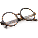 Retro Horn Rimmed Clear Lens Round Eyeglasses 52mm