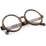 Retro Horn Rimmed Clear Lens Round Eyeglasses 52mm