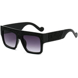 Flat Top Square Rhinestone Sunglasses Full Crystal Brand Eyewear