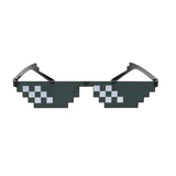 Flat Top Narrow Cat Eye Pixel Funky Party Shade Rimless Shield Sunglasses Black