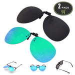 2-Pack Polarized Clip-on Rimless Pilot Lens Driving Sunglasses,JP94