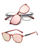 Eyeglasses Frame With Magnetic Polarized Clip On Sunglasses