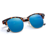 Semi Rimless Sunglasses for Women Men, Designer G15 Glass Lenses