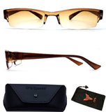 Unisex Transparent Slim Frame Sun Reader Reading Glasses Sunglasses Eyewear