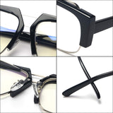 Trendy Semi Rimless Sunglasses For Women Men TR90 Frame Plain Glasses