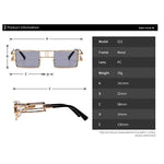 /Hip-Hop Square Metal Small Frame Clear Color Lens Sunglasses