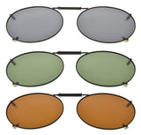 Metal Frame Rim Polarized Lens Clip On Sunglasses 2x1 5/16