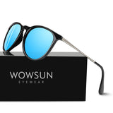 Polarized Sunglasses for Women Vintage Retro Round Mirrored Lens