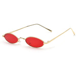 Vintage Slender Oval Sunglasses Small Metal Frame Candy Colors 31026