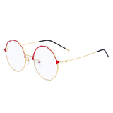 Modern Geometric Metal Alloy Slim Frame Clear Lens Hexagonal Prescription Glasses