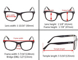 4-Pack Large Lenses Reading Glasses with Spring-Hinges