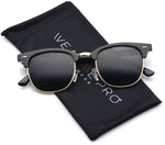 - Classic Half Frame Polarized Semi-Rimless Rimmed Sunglasses
