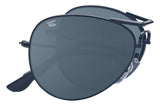 Polarized Folding Aviators With Premium Cleaning Cloth and Leather Case