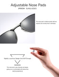 Rectangular Sunglasses For Men With Metal Frame Polarized Retro Square Sunglasses Ultra Light