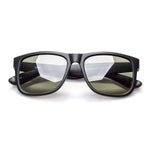 Vintage Mirrored Polarized Sunglasses For Men TPE Square Frame With 100%UVA/UVB Protection Eyewear