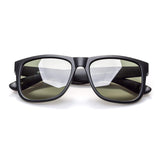 Vintage Mirrored Polarized Sunglasses For Men TPE Square Frame With 100%UVA/UVB Protection Eyewear