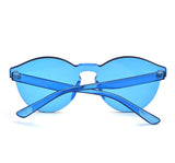 One Piece Rimless Sunglasses Transparent Candy Color Eyewear Ultra-Bold Colorful Mono Block