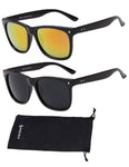 Best Value Retro Large Horn Rimmed Mirror Lens Wayfarer Polarized Sunglasses